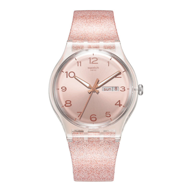 斯沃琪（Swatch）瑞士手表 原创炫彩系列粉色迷梦 树脂皮带 石英女士腕表SUOK703 SUOK703