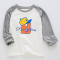 欧麦贝贝童装男女童长袖T恤中大童上衣儿童打底衫M0033 110cm 字母棒球帽男童白灰色