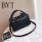 BVT秋季新款复古波士顿手提包百搭简约单肩包斜挎包通勤小包 黑色