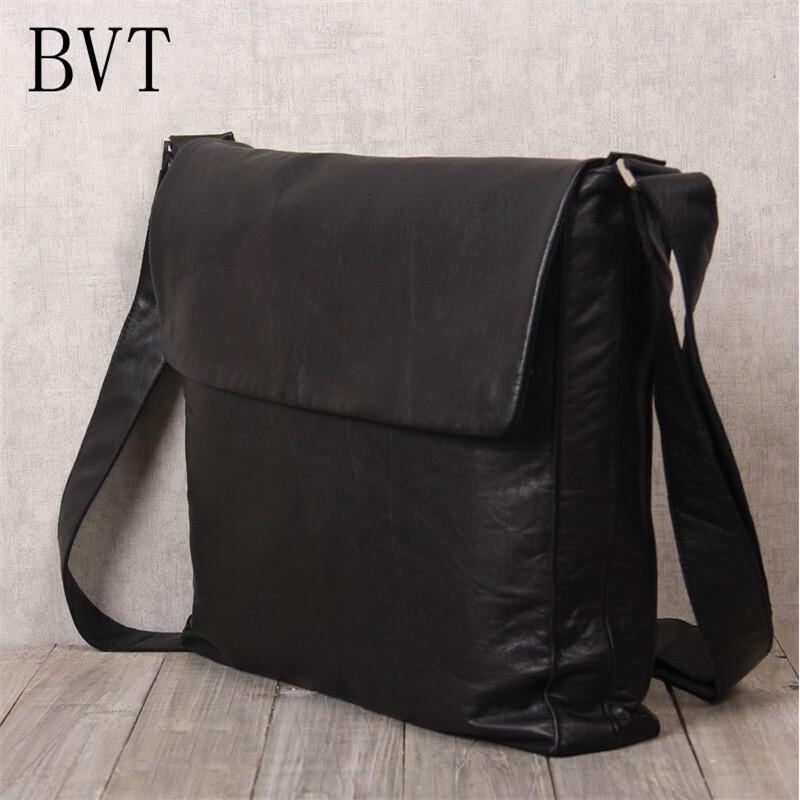 BVT男包时尚文件包商务公文包男式牛皮皮包公文包百搭斜挎包_2 黑色35CM29CM