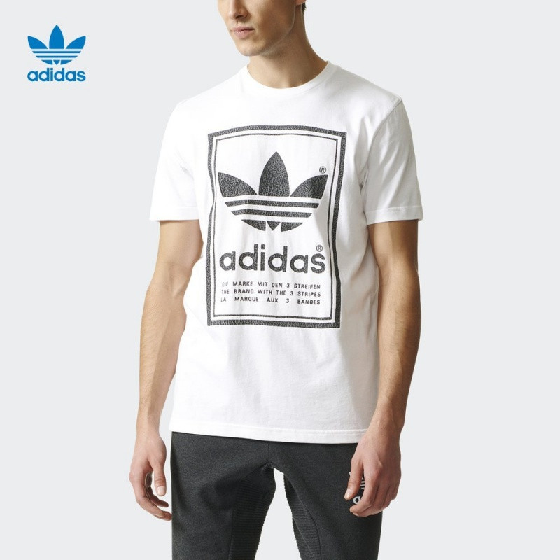 adidas阿迪达斯三叶草男子圆领透气休闲短袖T恤BS3136 L（成人） BS3136