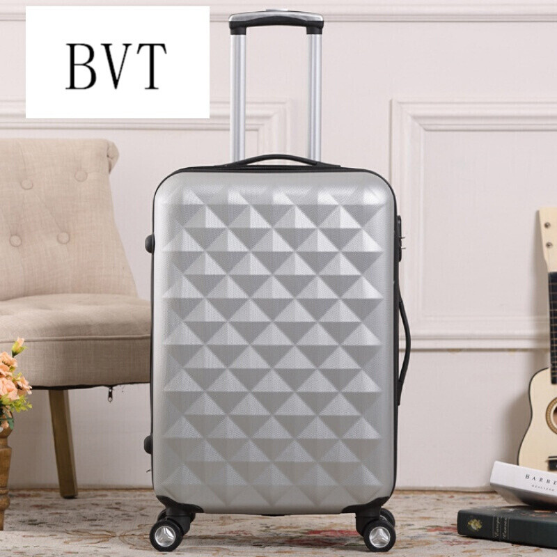 BVT行李箱钻石纹ABS拉杆箱万向轮旅行箱男女202428寸登机箱 28寸 浅灰色