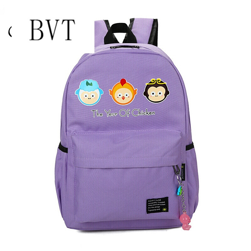 BVT书包女学生校园大背包森系双肩包女学院风中学生书包旅行包女包 紫色