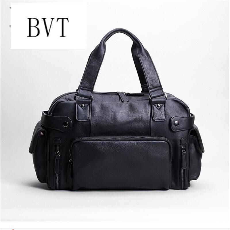 BVT男包单肩包休闲包韩版牛皮男士包包复古斜挎包时尚旅行包男包黑色_3 默认颜色