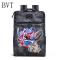 BVT青年潮包中国风潮复古狮子头刺绣见鹊有喜双肩书包个背包_8 黑狮子