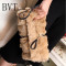 BVT手拿包女新欧美名媛气质皮草卡兔毛包包女包毛毛包手提单肩包 黑色