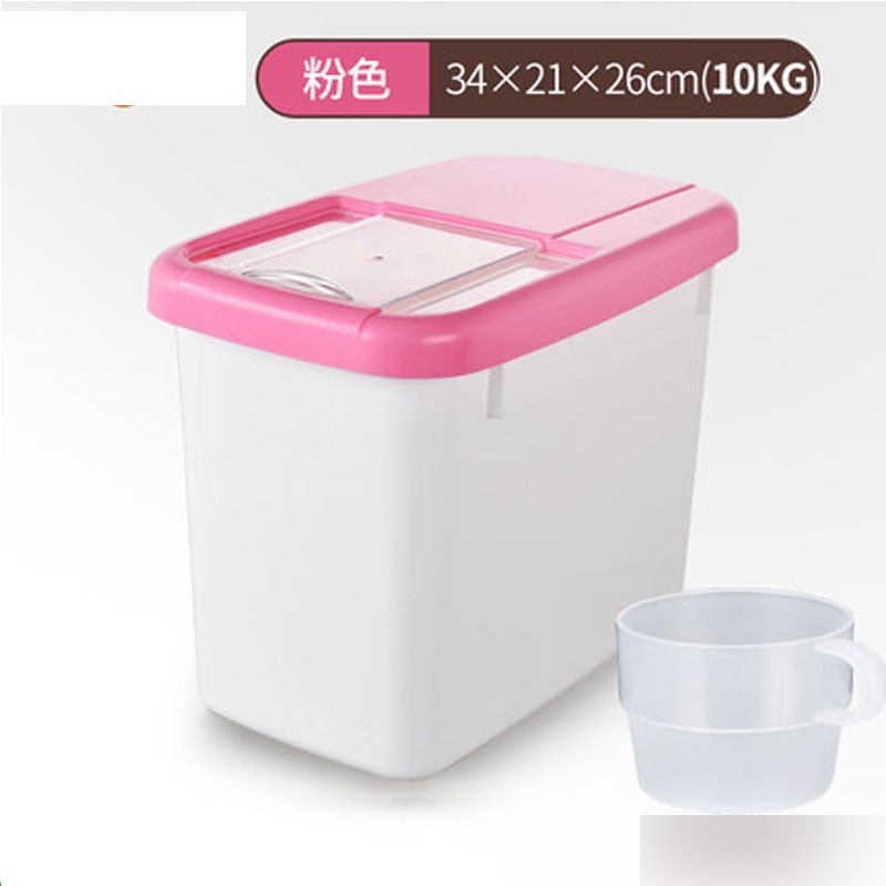 米桶米面桶米缸储米桶厨房用品家用米箱粮食收纳盒多色多款生活日用家庭清洁生活日用收纳用品收纳_2_0 10KG粉色