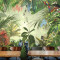 东南亚风格手绘热带雨林芭蕉叶壁纸餐厅客厅电视背景墙纸墙画_3 高档无缝真丝（整幅）
