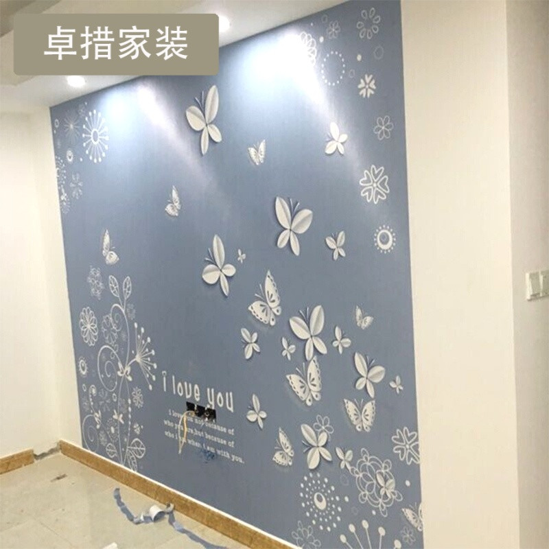 蝴蝶锦上花3d无缝壁画电视背景墙壁纸卧室客厅墙纸壁纸现代简约 4D凹凸无缝工艺