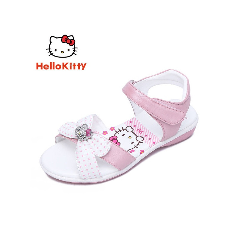 HELLOKITTY凯蒂猫女童凉鞋儿童皮凉鞋公主凉鞋学生鞋2017夏季新款小童女K762 30 粉色