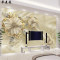 欧式壁画定做珠宝风格花朵餐厅客厅电视背景墙壁纸3D墙纸5d墙布_1 无缝真丝布（整张/平方）