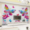 无缝3d定制壁画花花蝴蝶电视背景墙客厅沙卧室墙纸壁布贴画墙画 无缝无纺纸（整张）