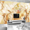 无缝3d个性定制壁画中式复古家和荷花电视背景墙沙客厅墙布墙纸 无缝油画布（整张）