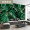 现代简约清新雨林植物芭蕉叶田园壁画背景墙绿色植物客厅墙纸壁画 5D浮雕真丝布（一整张）