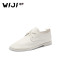 WIJI2018春季新款小皮鞋女英伦风休闲低跟单鞋平底韩版简约小白鞋 白色 39