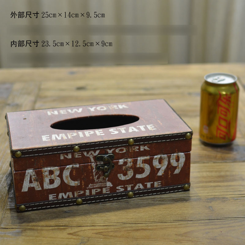 复古纸巾盒创意家居客厅房间家用餐巾盒茶几抽纸盒装饰品摆件抽纸盒生活日用家居家庭清洁收纳整理_4 ABC3599