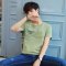 韦斯普 2018夏季新款男士短袖T恤韩版修身短T潮男圆领T恤男B-T3006 XXXL 桃红色