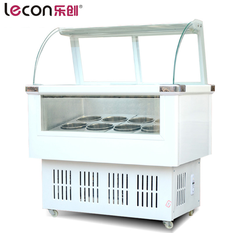 乐创(lecon) 冰激凌柜展示柜 8桶/12盒商用硬质冰淇淋展示柜雪糕柜