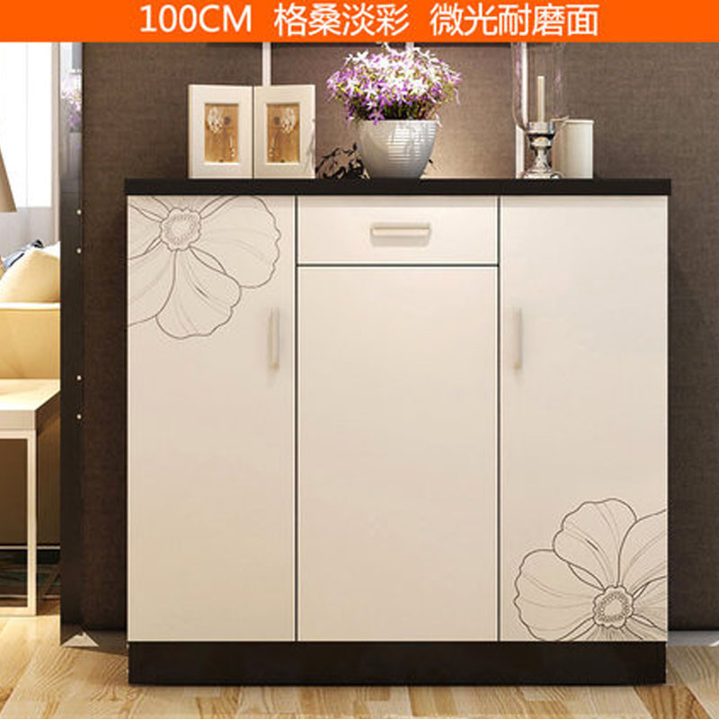 组装箱框结构鞋柜简易鞋柜多功能玄关柜欧式客厅柜鞋柜简约现代厅柜对开家居家用生活日用4收纳_5 100cm格桑淡彩005
