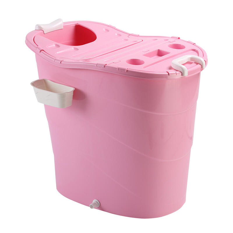 婴儿游泳桶池超大儿童洗澡桶宝宝浴盆泡澡桶浴桶洗澡盆可坐 粉红色