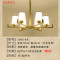 新中式吊灯现代玻璃客厅灯大厅灯餐厅灯卧室灯简约中国风大气灯具 A款6头+原装暖光9瓦LED光源