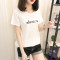 2018春夏新款韩版女士短袖丅恤衫宽松女装纯棉休闲上衣T桖大码潮_1 M 201#白色