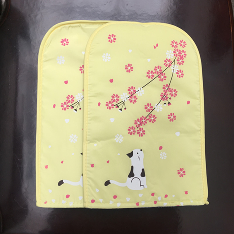 夏天骑电动摩托车防晒手套电车把套夏季女遮阳挡风防水卡通护把套 黄色小猫（独立大拇指）