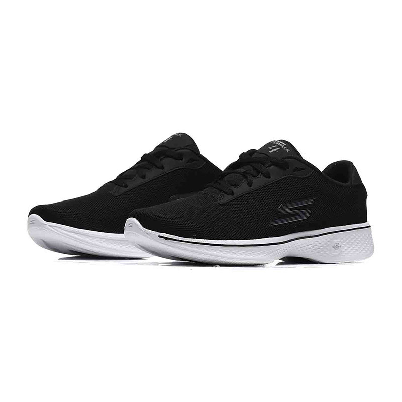 Skechers斯凯奇女鞋跑步鞋2018新款GO WALK 4耐磨网面运动鞋14907. 14907/BKW黑色+白色 37码
