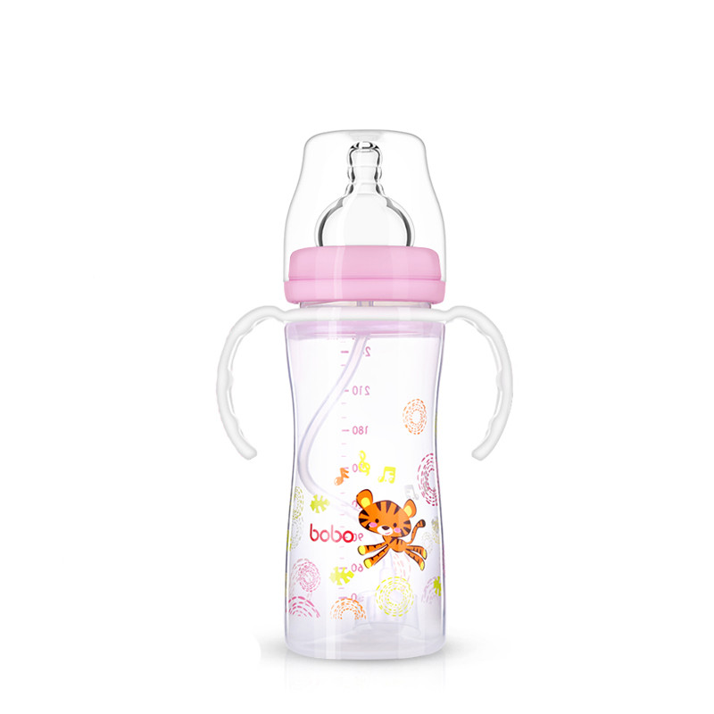 乐儿宝（bobo）婴幼儿PP宽口径奶瓶260ML（红色）适用年龄12月以上
