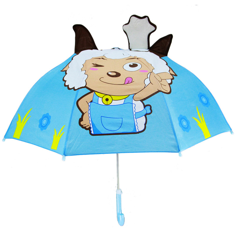 舒厅 儿童雨伞卡通动漫学生3D造型晴雨伞男女孩子宝宝可爱生日礼物折叠小雨伞公主遮太阳伞防紫外线 喜羊羊