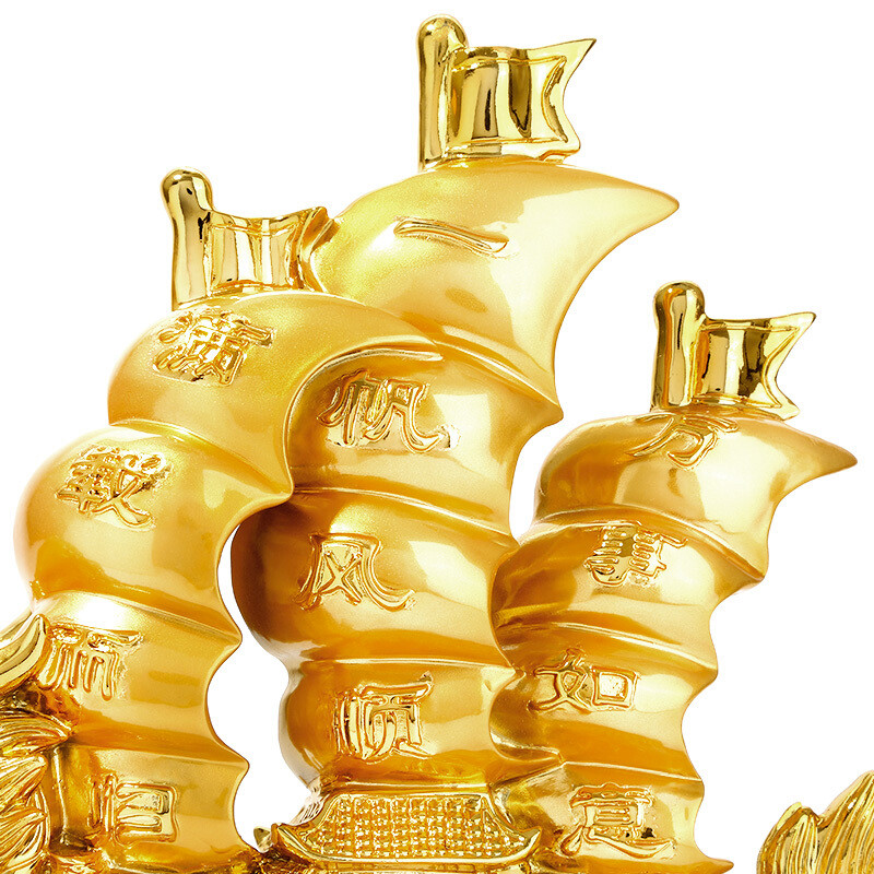 舒厅 一帆风顺摆件沙金龙船大号礼物老板桌前台店铺开业乔迁商务礼品