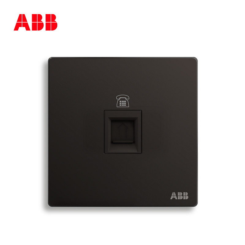 ABB开关插座 轩致无框 星空黑色 一位单电话插座AF321-885