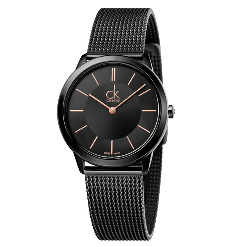 卡文克莱（CalvinKlein）手表 MINIMAL系列米兰编织钢表带石英表 K3M23421