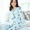 月子服纯棉潮妈哺乳衣家居服产后喂奶衣春秋舒适孕妈家居套装 XXL 浅蓝色