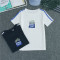 依伶梦平铺图夏季新款情侣装韩版刺绣百搭短袖T恤女 3XL 1764黑色