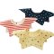 3条装婴儿口水巾新生儿360度旋转花瓣形五角星形围嘴按扣围兜男宝宝女宝宝小清新简约 红条+土黄月亮+黄星