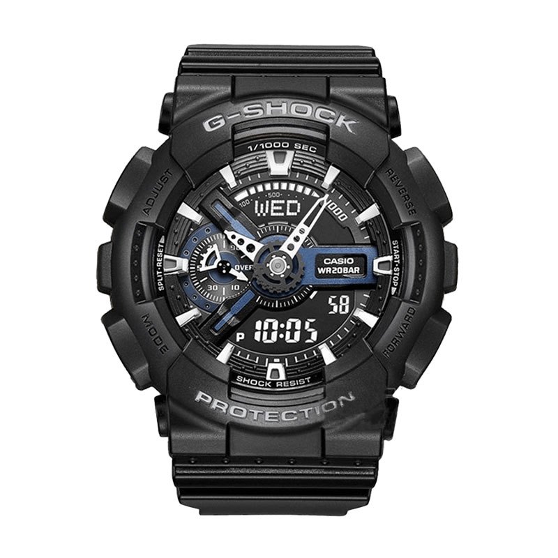 Casio/卡西欧手表 G-SHOCK系列 黑色双显防水时尚运动男表 GA-110-1B