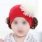 婴儿帽子春秋0-3-6-12个月女童假发帽新生儿1-2岁女宝宝帽子冬季夏季甜美可爱婴童帽子 1-6个月（头围36-43CM） B牡丹花红色
