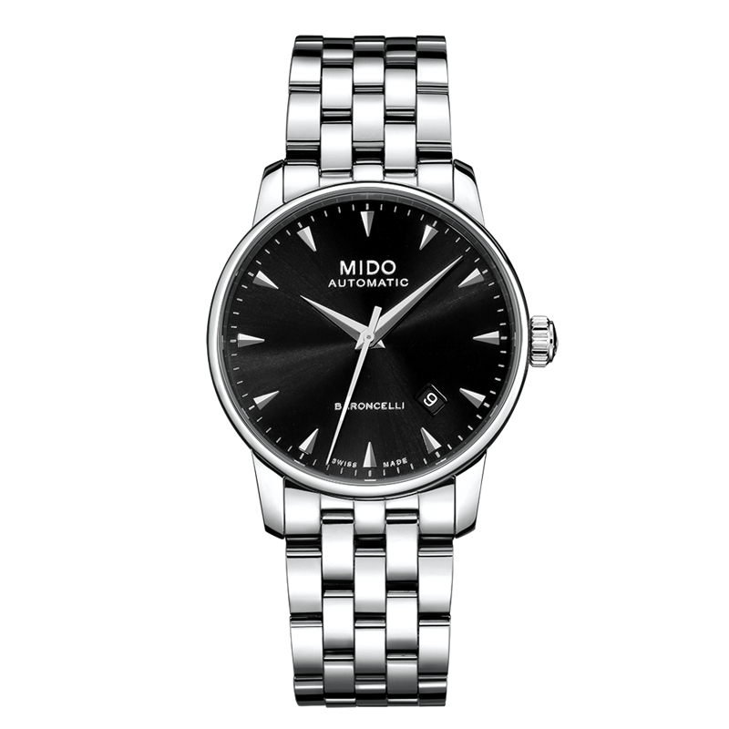 美度(MIDO)手表 贝伦赛丽系列自动机械情侣表男表 M8600.4.18.1黑盘钢带