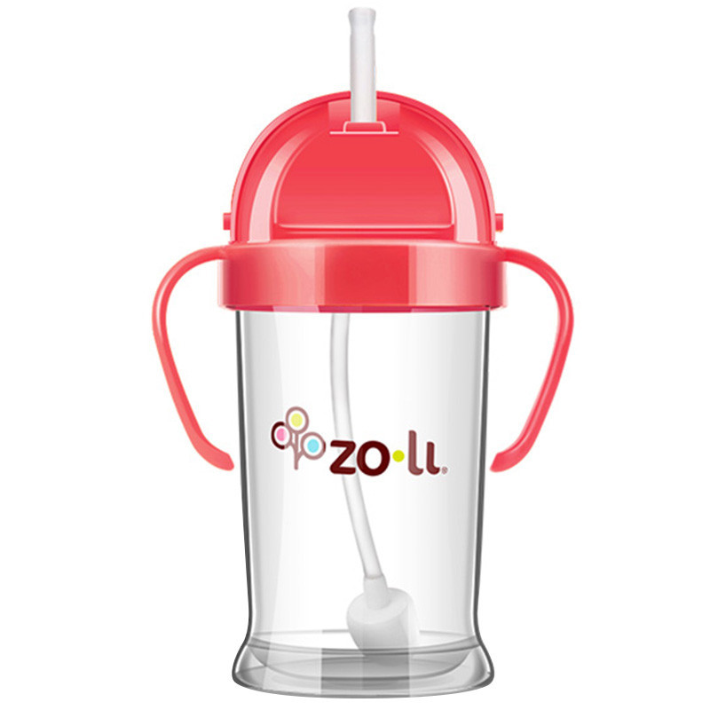 Zoli BF12PPP091 婴儿防漏学饮杯 宝宝吸管水杯 粉色 270ml 美国