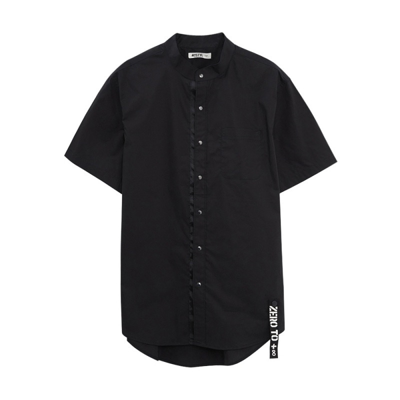 美特斯邦威短衬衫男士夏装梭织背后织带225245_1 185/104B/XXL 影黑90