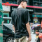 贵人鸟男针织圆领短袖T恤2018新款夏季休闲透气宽松运动服018B001 L 黑色
