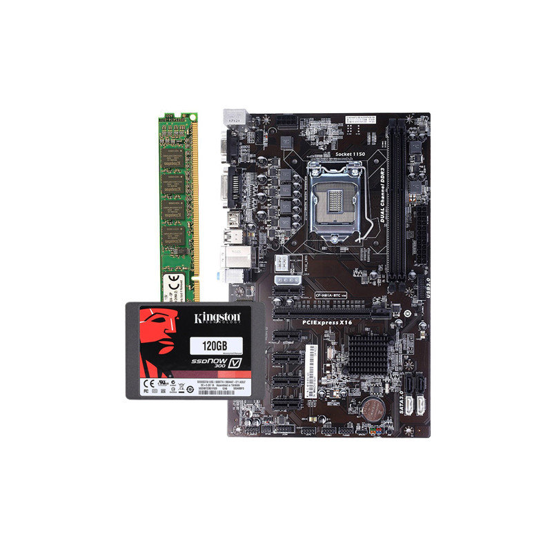 金士顿V300 120G+七彩虹 C.H81A-BTC V20主板+金士顿DDR3 1600 4G台式内存组合