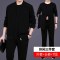锋非凡品牌 2018新款中年运动套装男春秋休闲运动装三件套棒球领男士中老年商务晨练运动服装春季大码 XL 蓝色【三件套】