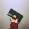 2018新款韩版钱包女长款欧美复古百搭磨砂锁扣ins钱夹卡包零钱包_1 黑色