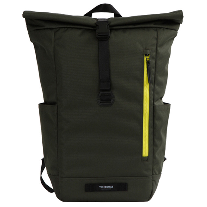 TIMBUK2潮流时尚电脑双肩包男女通用时尚运动背包韩版卷口背包旅行包 军绿色/黄绿色