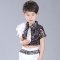 儿童表演服男童女童爵士舞蓬蓬纱裙幼儿园舞蹈亮片演出服装通用套装简约小清新婴童套装 110cm 七彩女童+蓝袜套+白裤袜