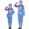 儿童服装成人小孩小红军衣服演出服女装合唱服装男女小朋友表演服装通用套装婴童服装套装 180cm 儿童蓝色绑腿款