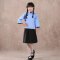儿童小朋友学生装女合唱服青少年毕业季摄影服装中山装表演服男童通用套装简约婴童套装 120cm 白色女装（上衣+裙子）