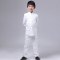 儿童小朋友学生装女合唱服青少年毕业季摄影服装中山装表演服男童通用套装简约婴童套装 110cm 粉红色-上衣+裙子